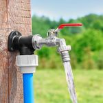 Garden Tap Kit MDPE Wall Plate for Garden Tap, and PTFE Tape Included