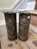 WW1 German Trench Art Cases ~ Matching Pair