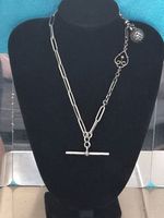 Antique Trombone Link Albert Chain Necklace Watch Birmingham 20g