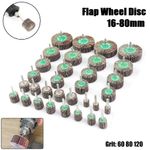 16-80mm Flap Wheel Disc Sanding Abrasive for Drill 6mm Shank 60 80 120 Grit