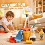 Kids Cleaning Toys Set 12Pcs, Pretend Play Broom Mop Dustpan Gift for Baby UK