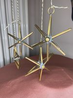 Antique/Vintage Stars x 4 brass and glass (once Mirrored) Decoration 12 cm's