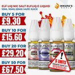 ELF LIQ Nic Salt ELFLIQ E Liquid 10ml 10mg 20mg Mix & Match Genuine Seller