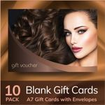 Beauty Salon Gift Voucher Blank Card Hair Salon Hairdressing 10x A7 + Envelopes