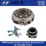 Genuine OEM 412002D200 Set - Double Clutch Actuator Bearing Fork for Hyundai Kia