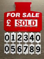Car Sales Sign/Price Board PLUS Numbers Sheet/For Sale Sign/Sun Visor (Red) (1)