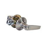 Static Caravan Interior Door Handle Set with Privacy Lock Satin Nickel