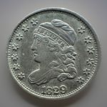 * 1829 CAPPED BUST HALF-DIME. UNC