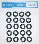 Dinky Black Rubber Wider Hollow Fit Reproduction Tyres fits 103, 108, 352 etc