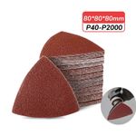 80mm Multi Tool Triangular Delta Sanding Papers 40-2000 Grit
