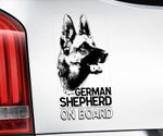 German Shepherd Car Sticker - Dog On Board Bumper Window Sign Gift Idea V01BLK