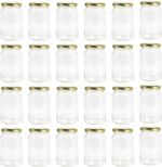 Nutley's 24 × 370ml, 1lb Jam Jars with Twist Off Gold Lids – Glass Jars