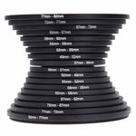 18pcs 37-82mm Step Up & Step Down Filter Adapter Ring Set For DSLR Camera Lens