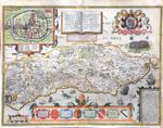 SUSSEX Original early map by John Speed c1611
