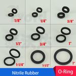 Black Nitrile NBR Rubber Flat Washer O-Ring Gasket Water Seal BSP 1/8" 1/4"-2"
