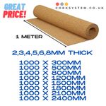 Cork Sheets 2,3,4,5,6,8mm Thick Rolls*Landscape Mats*Model Railways 300mm-2400mm