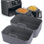 X2 Silicone Air Fryer Liners Ninja Premium Dual Reusable Non-Stick Basket Insert