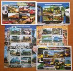 TRAINS LOCOMOTIVES LOT OF 6 NINETIES ERA MNH STAMP SHEETS