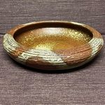 Ikebana Flower Bowl Brown Khaki Marble Vase 30cm SuiBan
