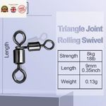 Fishtrip 3 Way Swivels Triangle Joint Rolling Swivels Connector Three Way Swivel