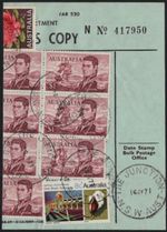 OFFICIAL PMG BULK POSTAGE RECEIPT WITH 3 X $1 NAVIGATORS - CV$35 (RU12250)