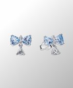 Genuine Pandora Bridgerton Blue Bow Stud Earrings Sterling silver