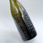 Antique R Whites Manchester Split Soda Water Bottle Green Glass Display c1900