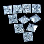 Natural Certified VVS1 D Color White 3x3 MM Princess Excellent Cut Diamond 10 Pc