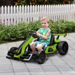 24V Electric Go Kart for Kids with Adjustable Seat, for 6-12 Years, Green
