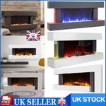 52inch Wall Mounted Electric Fire Fireplace MDF LED Flame with WIFI & Remote 2kW