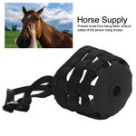 Black Horse Grazing Muzzle For Healthy Grass Intake For Equestrian ;
