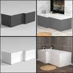 Modern L-Shaped Shower Bath Panels MFC Wooden Bath Reversible Front & End Panels