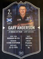 Gary Anderson Ultime Dart Card 2x World Champion Dart Player