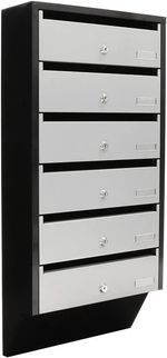 Rottner Depot 6 Letter Box System Silver Black Cylinder Lock 2 Keys per