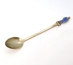 WW1 Sterling Silver & Enamel Invalid Soldier Terminal Spoon Antique 1915