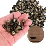 _200Pcs Flat Feet Studs Antique Brass Leather Luggage Handbags Craft
