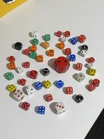 lot - assorted dice for crafts - used dice, various sizes and colors