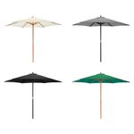 Garden Patio Parasol Umbrella Hardwood Frame 2.7m Outdoor Beach Sun Shade