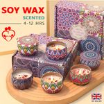 CHRISTMAS Gift Pack Scented Candles Natural Soy Long Lasting Aromatic Bohemia