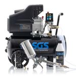 SGS 24L Air Compressor w/ Integrated Hose Reel & Spray Gun Kit - 2.5HP 9.5CFM