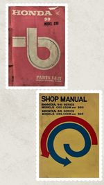 HONDA PARTS LIST 1966/67 C90 & 1971 SHOP MANUAL for HONDA 50 & 65 series M/Cs