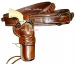 Western Gun Holster Belt Leather Revolver Pistol Tooled .22, .35/357 .44/45 Cal
