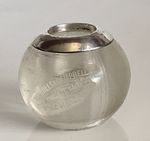 Antique 1904 Silver Ribbed Glass Match Striker Advertising Wine Merchant Norfolk