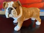 Bulldog Dog Ornament Brown White Decorative Home Decor Figurine