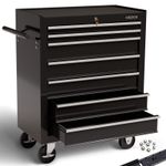 AREBOS Roller Tool Cabinet Storage 7 Drawers Toolbox Tool Chest, Trolley Black