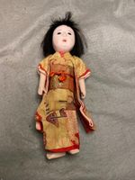 VINTAGE  9 INCH JAPANESE DOLL SQUEALS WHEN SQUEEZED ORIGINAL KIMONO