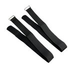 Black Hook & Loop Heavy Duty Strap Fastener with Metal Buckle