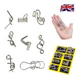 8 IN 1 Metal Craft Chinese Ring Puzzle IQ Brain Train Kid Adult Educational Toys
