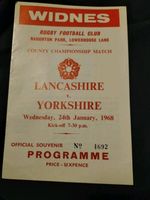 RUGBY LEAGUE COUNTY CHAMPIONSHIP LANCASHIRE V YORKSHIRE 24TH JANUARY 1968 WIDNES