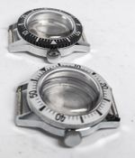 2x Ladies Watch Diver Case with Crystal and Spring Bars, 26mm -- NOS